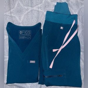Figs Scrubs Set Color CARIBBEAN BLUE (XXS Catarina & Petite XXS Zamora)